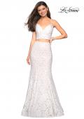 Picture of: Lace Two Piece Gown with Rhinestone Accents in White, Style: 27589, Detail Picture 3