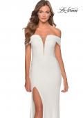 Picture of: Long Off The Shoulder Prom Dress with Deep V-Neck in White, Style: 28132, Detail Picture 3