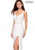 Picture of: Long Black Prom Dress with Illusion Cut Outs in White, Style: 27538, Detail Picture 4