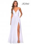 Picture of: Long Chiffon Prom Dress with Unique Lace Up Back in White, Style: 28522, Detail Picture 4