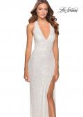 Picture of: Chic Sequin Prom Dress with Criss Cross Open Back in White, Style: 28659, Detail Picture 4