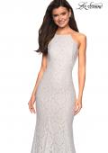 Picture of: Long Lace Prom Dress with High Neckline in White, Style: 27289, Detail Picture 5