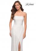 Picture of: Simple Sequin Strapless Dress with Faux Wrap Skirt in White, Style 29681, Detail Picture 5