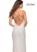 Picture of: Sequin Long Dress in Chic Design with Low Back in White, Detail Picture 5