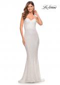 Picture of: Strapless Sweetheart Luxe Sequin Gown in White, Style: 30714, Detail Picture 5