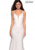 Picture of: Mermaid Style Lace Dress with Strappy Open Back in White, Style: 27560, Detail Picture 6