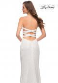 Picture of: Simple Sequin Strapless Dress with Faux Wrap Skirt in White, Style 29681, Detail Picture 6