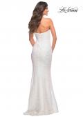 Picture of: Unique Long Sequin Strapless Gown with Sweetheart Top in White, Style: 30743, Detail Picture 6
