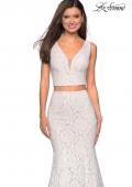 Picture of: Sweetheart Neckline Two Piece Long Lace Prom Dress in White, Style: 27262, Detail Picture 7