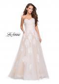 Picture of: Strapless Lace Gown with Tulle and Lace Applique in White Nude, Style: 25560, Main Picture