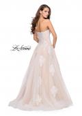 Picture of: Strapless Lace Gown with Tulle and Lace Applique in White Nude, Style: 25560, Back Picture