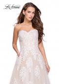 Picture of: Strapless Lace Gown with Tulle and Lace Applique in White Nude, Style: 25560, Detail Picture 2