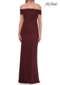Picture of: Off-the-Shoulder Ruched Jersey Gown in Wine, Style: 33273, Main Picture