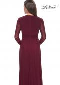 Picture of: Long Sleeve Jersey Evening Dress with Ruching Detail in Navy, Style: 30048, Detail Picture 4