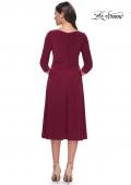 Picture of: Chic Tea Length Jersey Dress with Ruching in Wine, Style: 30069, Detail Picture 4