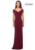 Picture of: Ruched Jersey Long Gown with V Neckline, Style: 26519, Detail Picture 7