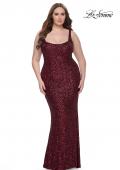 Picture of: Plus Size Prom Dress in Stretch Sequin and Square Neckline in Wine, Style: 31630, Main Picture