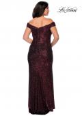 Picture of: Off The Shoulder Sequin Plus Size Prom Dress in Wine, Style: 28795, Detail Picture 8