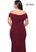 Picture of: Long Net Jersey Plus Dress with Bodice Design in Wine, Style: 29635, Detail Picture 8