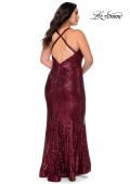 Picture of: Sequin Plus Size Prom Dress with Criss Cross Back in Wine, Style: 29051, Back Picture