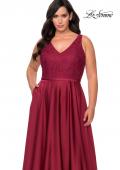 Picture of: A-line Plus Size Dress with Lace Sequin Bodice in Wine, Style: 29004, Detail Picture 1