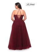 Picture of: Tulle Gown with Lace Bodice and High Neckline in Wine, Style: 29071, Detail Picture 2