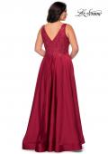 Picture of: A-line Plus Size Dress with Rhinestone Lace Bodice in Wine, Style: 29039, Detail Picture 3