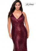 Picture of: Sequin Plus Size Prom Dress with Criss Cross Back in Wine, Style: 29051, Detail Picture 3