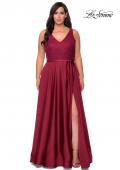 Picture of: A-line Plus Size Dress with Lace Sequin Bodice in Wine, Style: 29004, Detail Picture 4