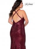 Picture of: Sequin Plus Size Prom Dress with Criss Cross Back in Wine, Style: 29051, Detail Picture 4