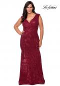 Picture of: Faux Wrap Bodice Sequin Plus Size Prom Gown in Wine, Style: 28962, Detail Picture 5