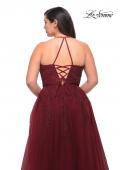 Picture of: Tulle Gown with Lace Bodice and High Neckline in Wine, Style: 29071, Detail Picture 5