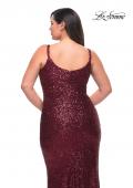Picture of: V Neck Sequin Plus Size Long Gown in Wine, Style: 29546, Detail Picture 5