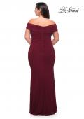 Picture of: Long Net Jersey Plus Dress with Bodice Design in Wine, Style: 29635, Detail Picture 7