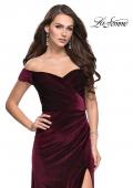 Picture of: Off the Shoulder Mermaid Gown with Strappy Back and Train in Wine, Style: 25213, Main Picture