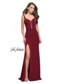 Picture of: Form Fitting Prom Dress with Detailed Front Cut Out in Wine, Style: 25509, Main Picture