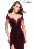 Picture of: Long Off the Shoulder Prom Dress with Beads and Lace in Wine, Style: 25823, Main Picture