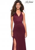 Picture of: Racer Back Jersey Form Fitting Prom Dress in Wine, Style: 27573, Main Picture