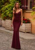 Picture of: Jersey Gown with Crisscross Back and Ruching in Wine, Style: 33489, Main Picture