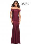 Picture of: Off the Shoulder Elegant Long Evening Gown in Wine, Detail Picture 8