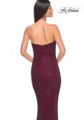 Picture of: Rhinestone Embellished Strapless Ruched Prom Dress in Wine, Style: 32141, Detail Picture 9