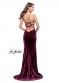 Picture of: Strapless Velvet Mermaid Dress with Strappy Back in Wine, Style: 25158, Back Picture