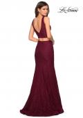 Picture of: Sweetheart Neckline Two Piece Long Lace Prom Dress in Wine, Style: 27262, Back Picture