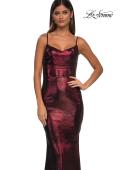 Picture of: Metallic Jersey Dress with Low Back and Ruching in Wine, Style: 32932, Detail Picture 21
