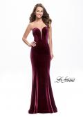 Picture of: Strapless Velvet Mermaid Dress with Strappy Back in Wine, Style: 25158, Detail Picture 1