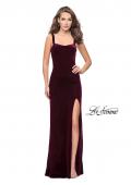Picture of: Long Velvet Dress with Sweetheart Neckline in Wine, Style: 25375, Detail Picture 1