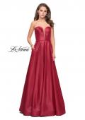 Picture of: Strapless Mikado A-line Gown with Pockets in Wine, Style: 26088, Detail Picture 1