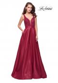 Picture of: Long Mikado Prom Dress with Beaded Bodice in Wine, Style: 26203, Detail Picture 1