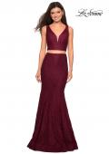 Picture of: Sweetheart Neckline Two Piece Long Lace Prom Dress in Wine, Style: 27262, Detail Picture 1