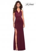 Picture of: Racer Back Jersey Form Fitting Prom Dress in Wine, Style: 27573, Detail Picture 1